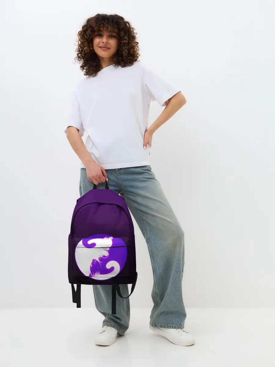 Рюкзак джинсовый / Кошачий Инь - Янь