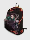 Рюкзак джинсовый / Kimetsu no Yaiba пламенный узор