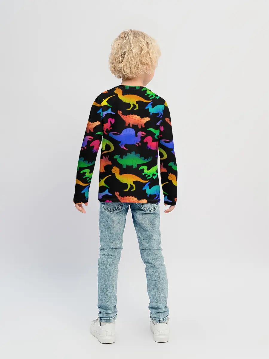 Детский лонгслив / Яркие динозавры