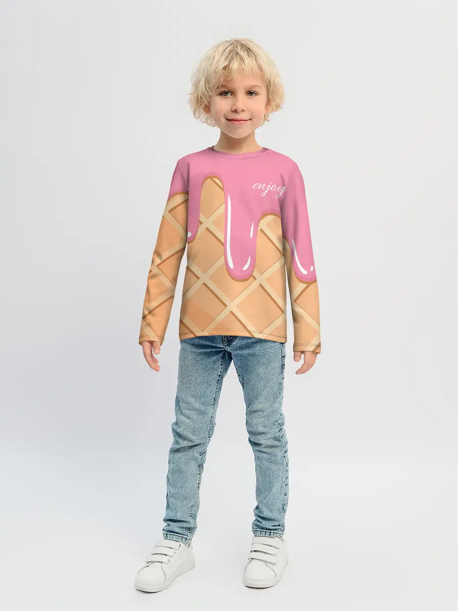 Детский лонгслив / Мороженое Рожок