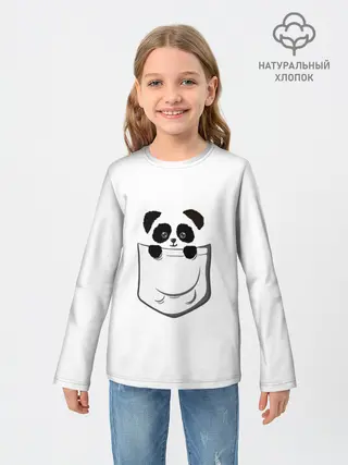 Детский лонгслив / Панда В Кармане