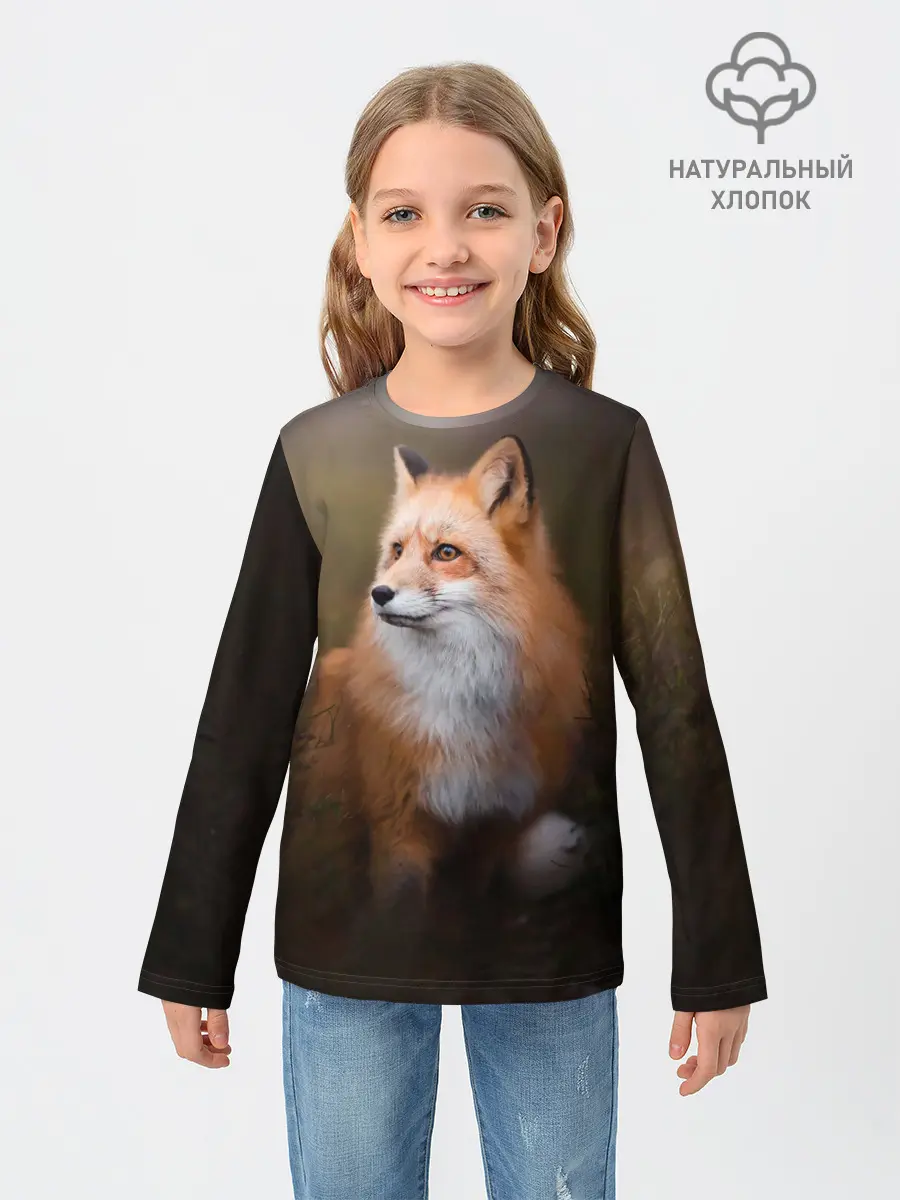 Детский лонгслив / Лиса-охотница