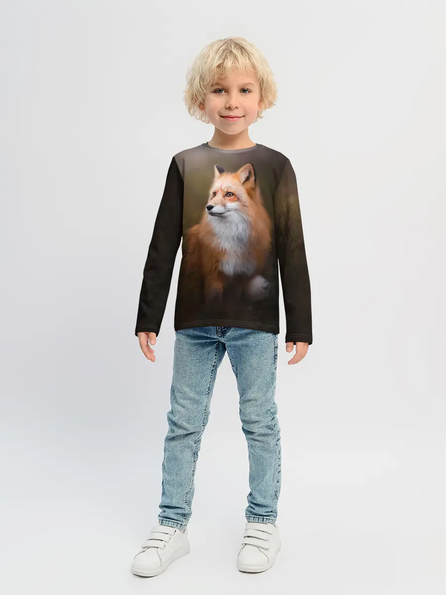 Детский лонгслив / Лиса-охотница
