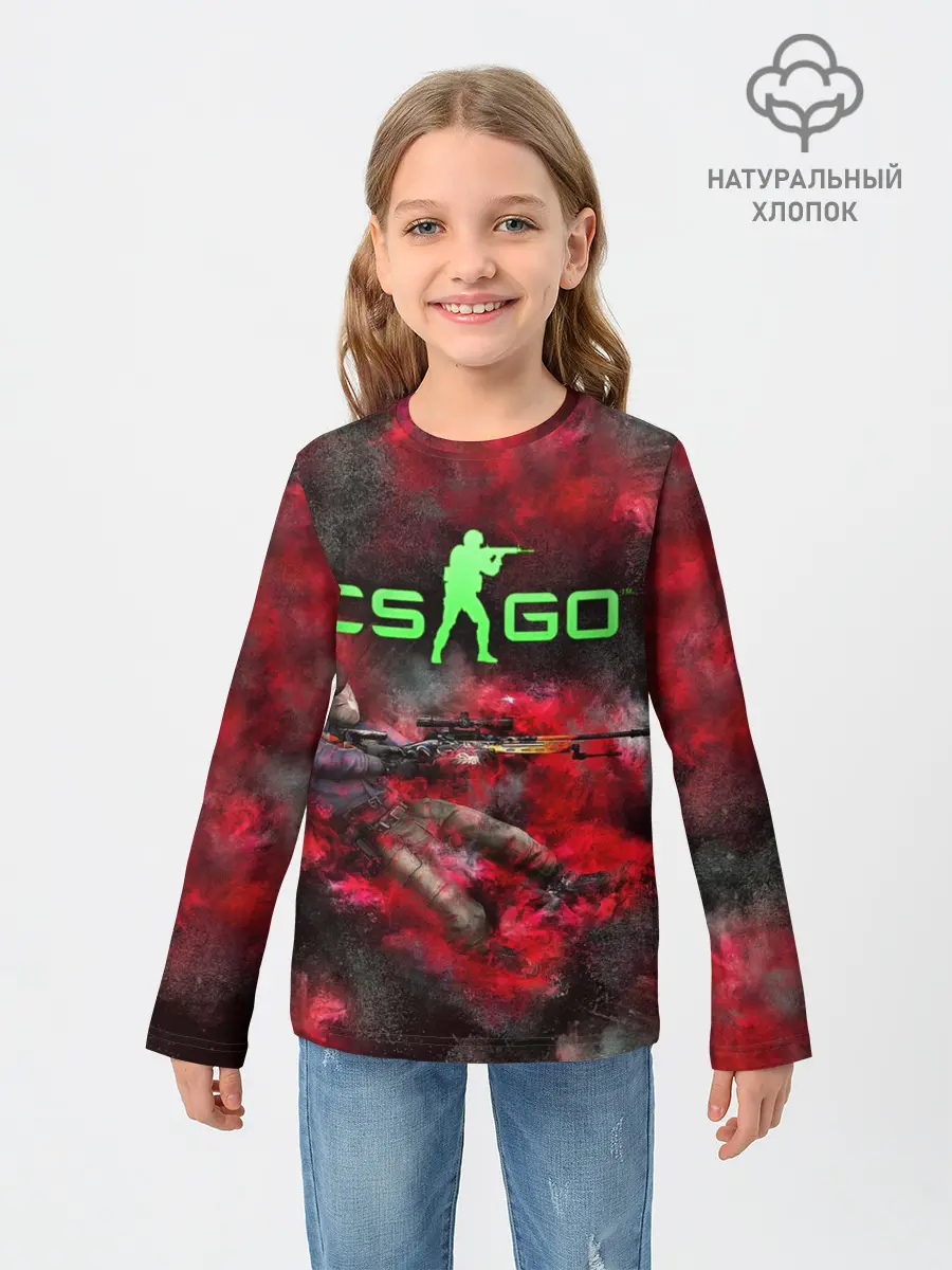 Детский лонгслив / CS GO Red heat