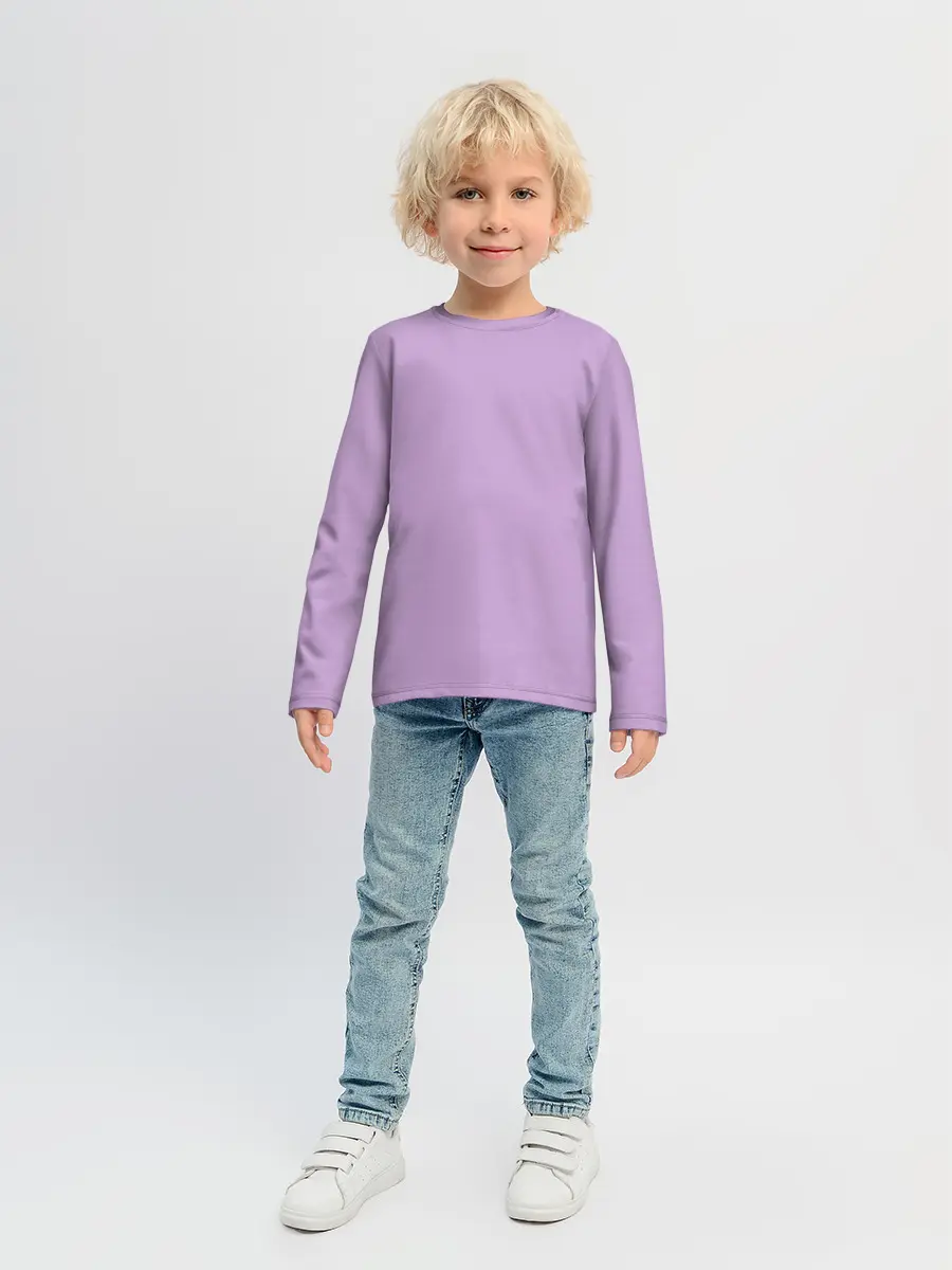 Детский лонгслив / Глициниевый цвет