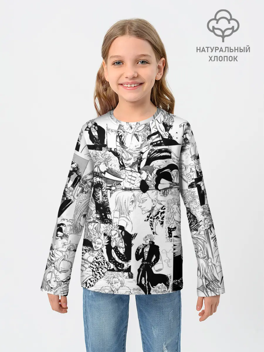Детский лонгслив / 7 СМЕРТНЫХ ГРЕХОВ. Манга-паттерн