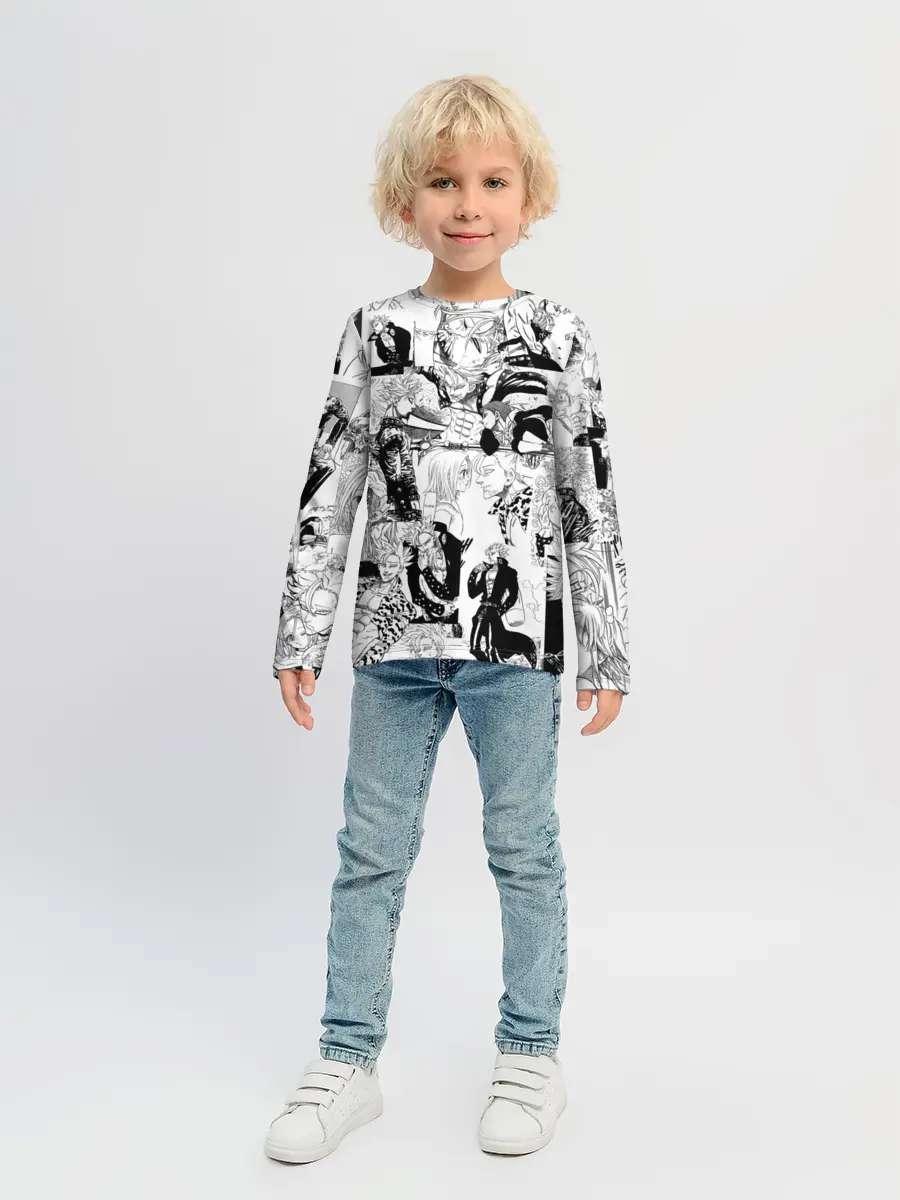 Детский лонгслив / 7 СМЕРТНЫХ ГРЕХОВ. Манга-паттерн