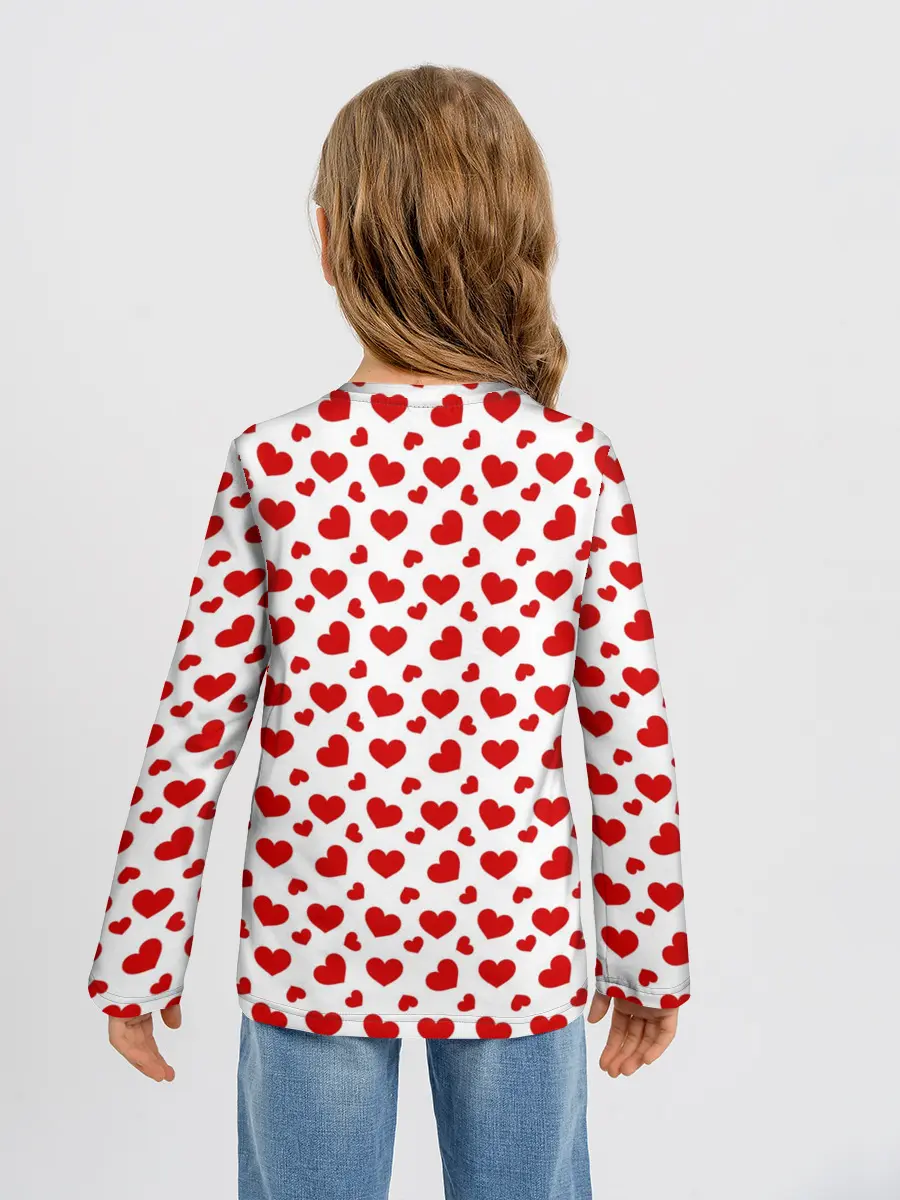 Детский лонгслив / Сердечки