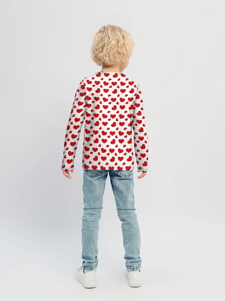 Детский лонгслив / Сердечки