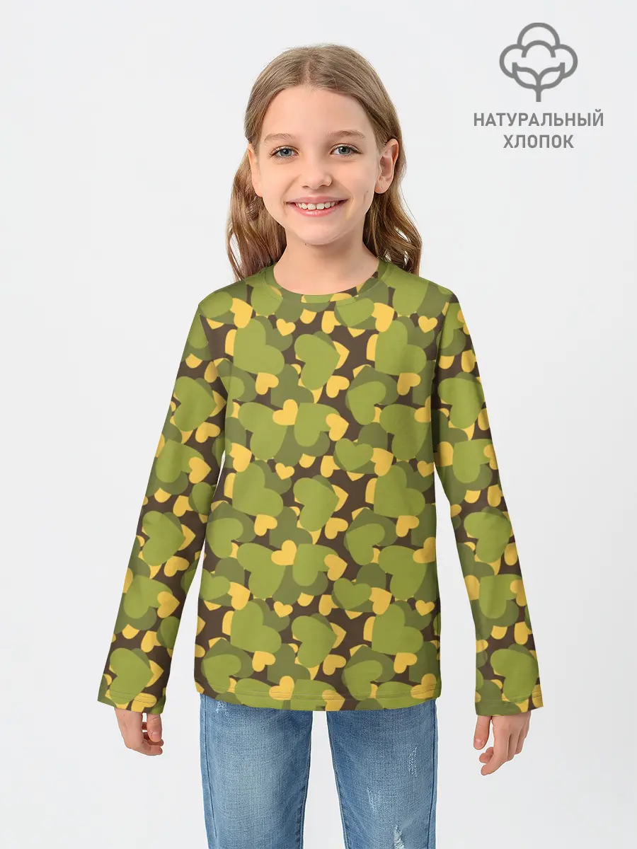 Детский лонгслив / Сердечки