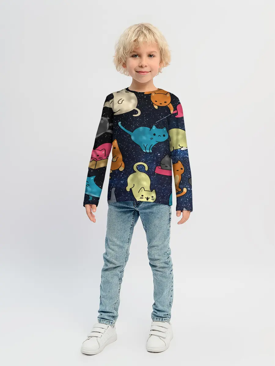 Детский лонгслив / Космические котики