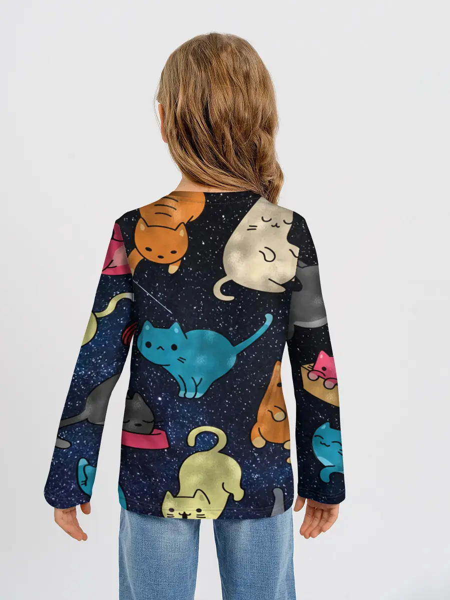 Детский лонгслив / Космические котики