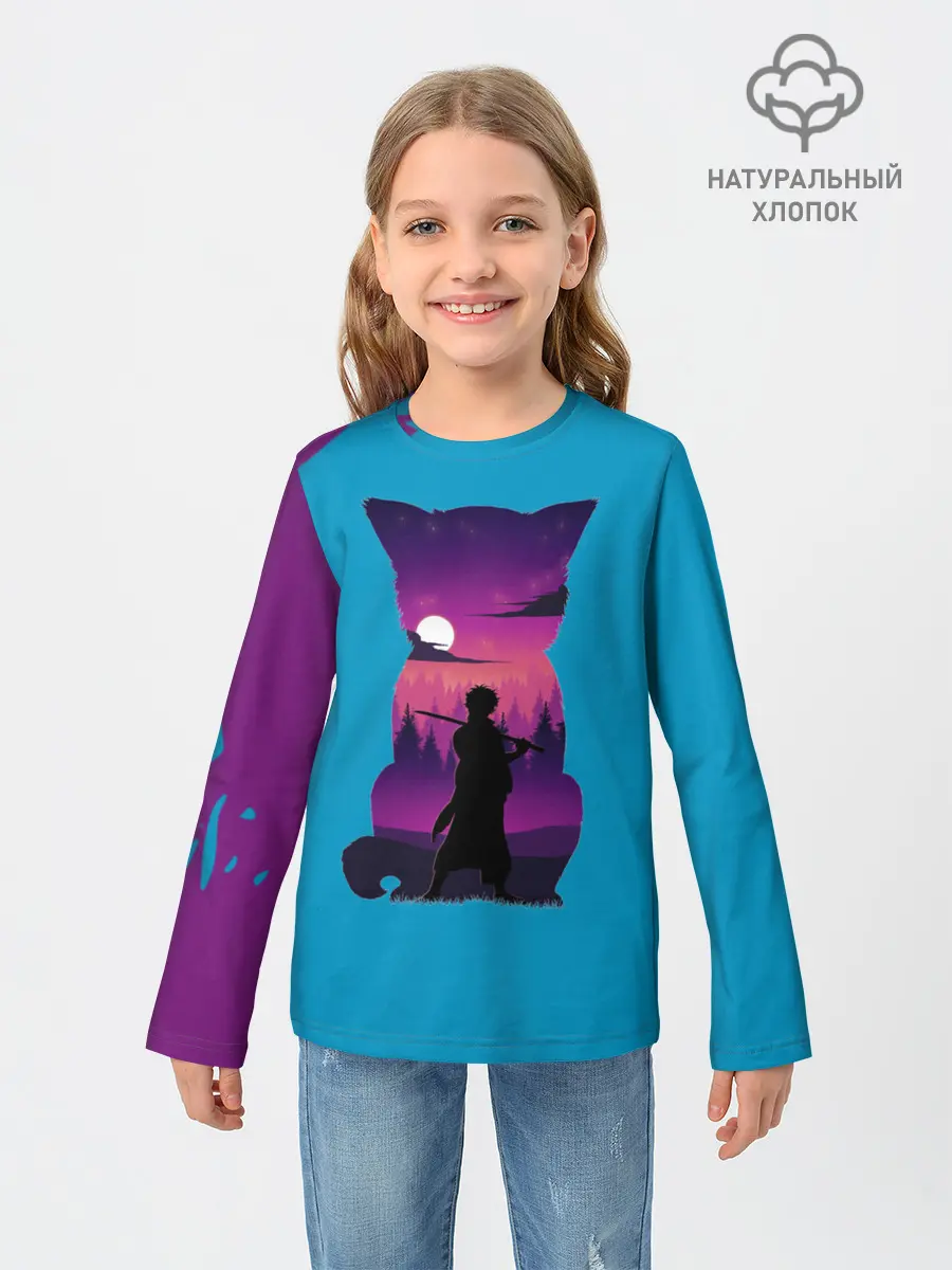 Детский лонгслив / Гинтоки кот