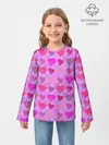 Детский лонгслив / Розовые сердечки