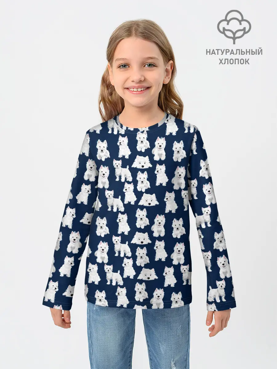 Детский лонгслив / Собаки Пушистики