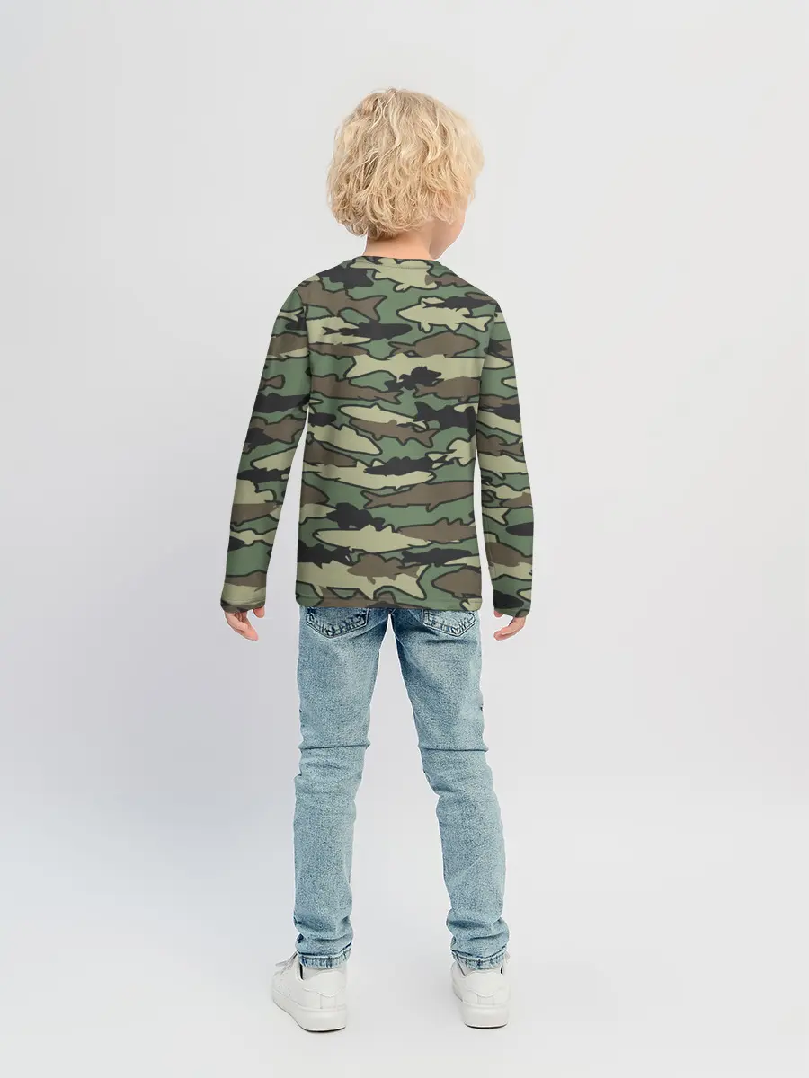 Детский лонгслив / Камуфляж акулы