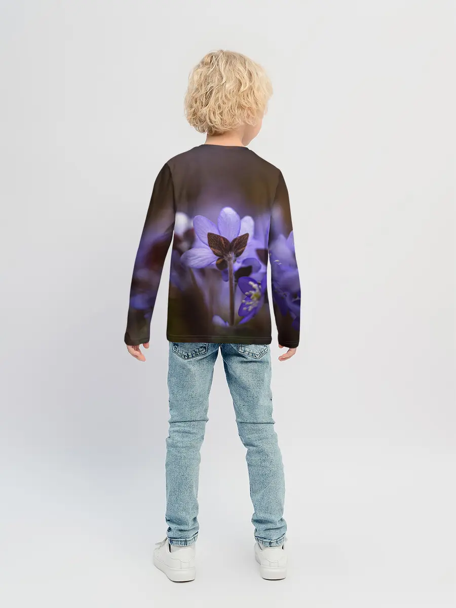 Детский лонгслив / хрупкий цветок фиалка