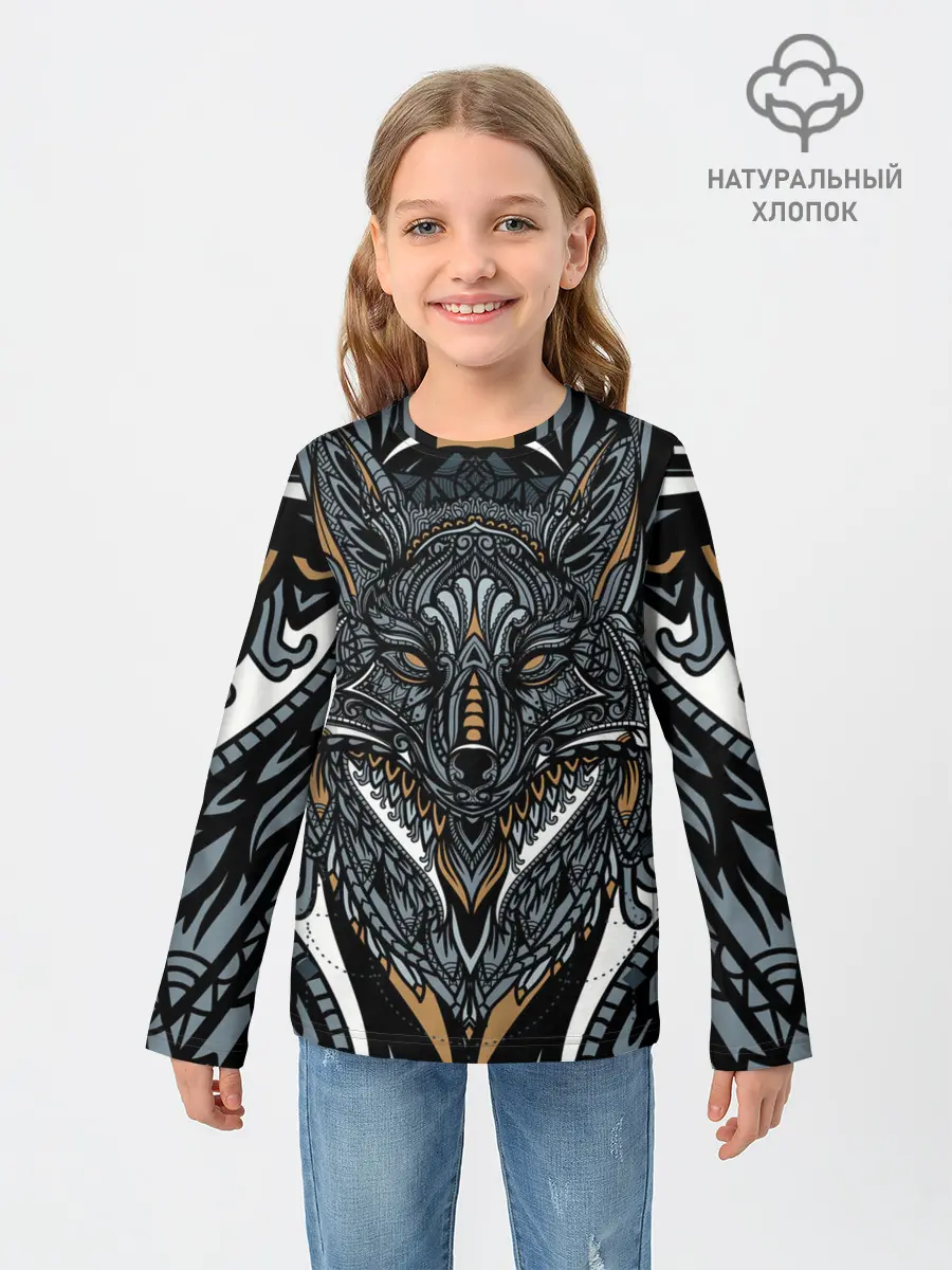Детский лонгслив / Рисунок лиса