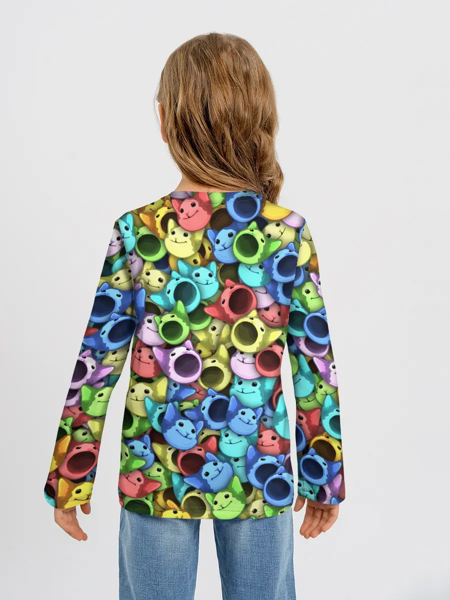 Детский лонгслив / Цветные Поп Котики