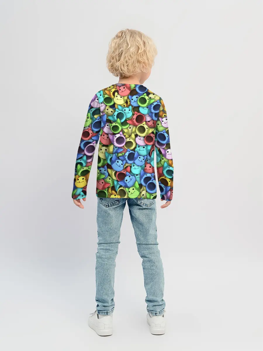 Детский лонгслив / Цветные Поп Котики