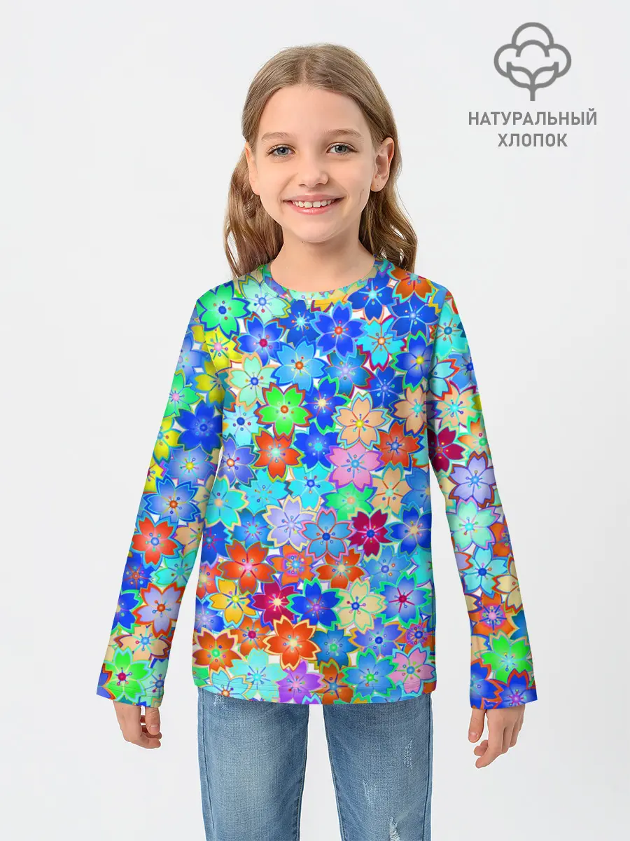 Детский лонгслив / Цветы весны