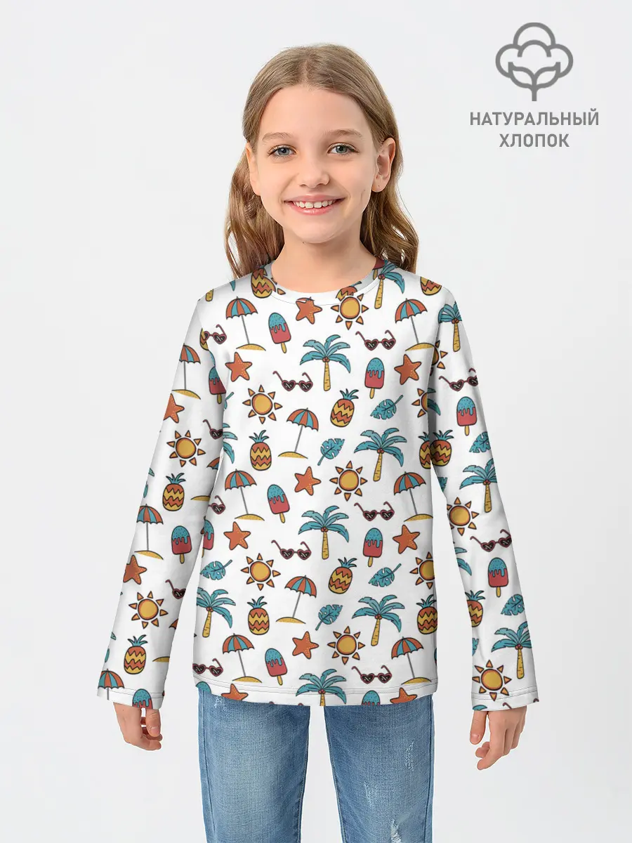 Детский лонгслив / Летний паттерн