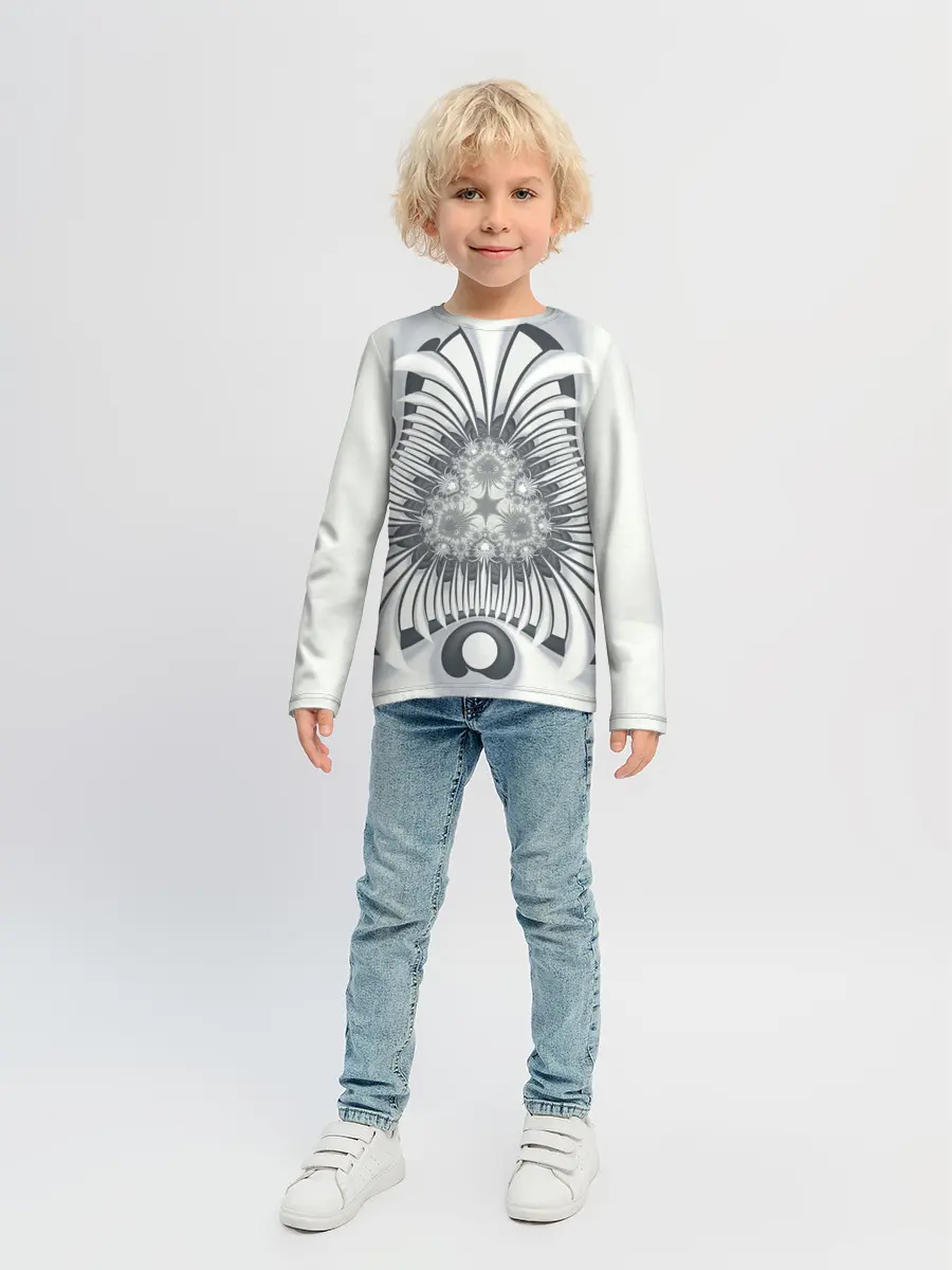 Детский лонгслив / Серая абстракция