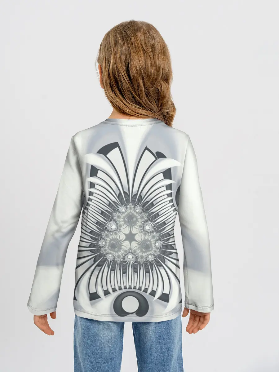 Детский лонгслив / Серая абстракция