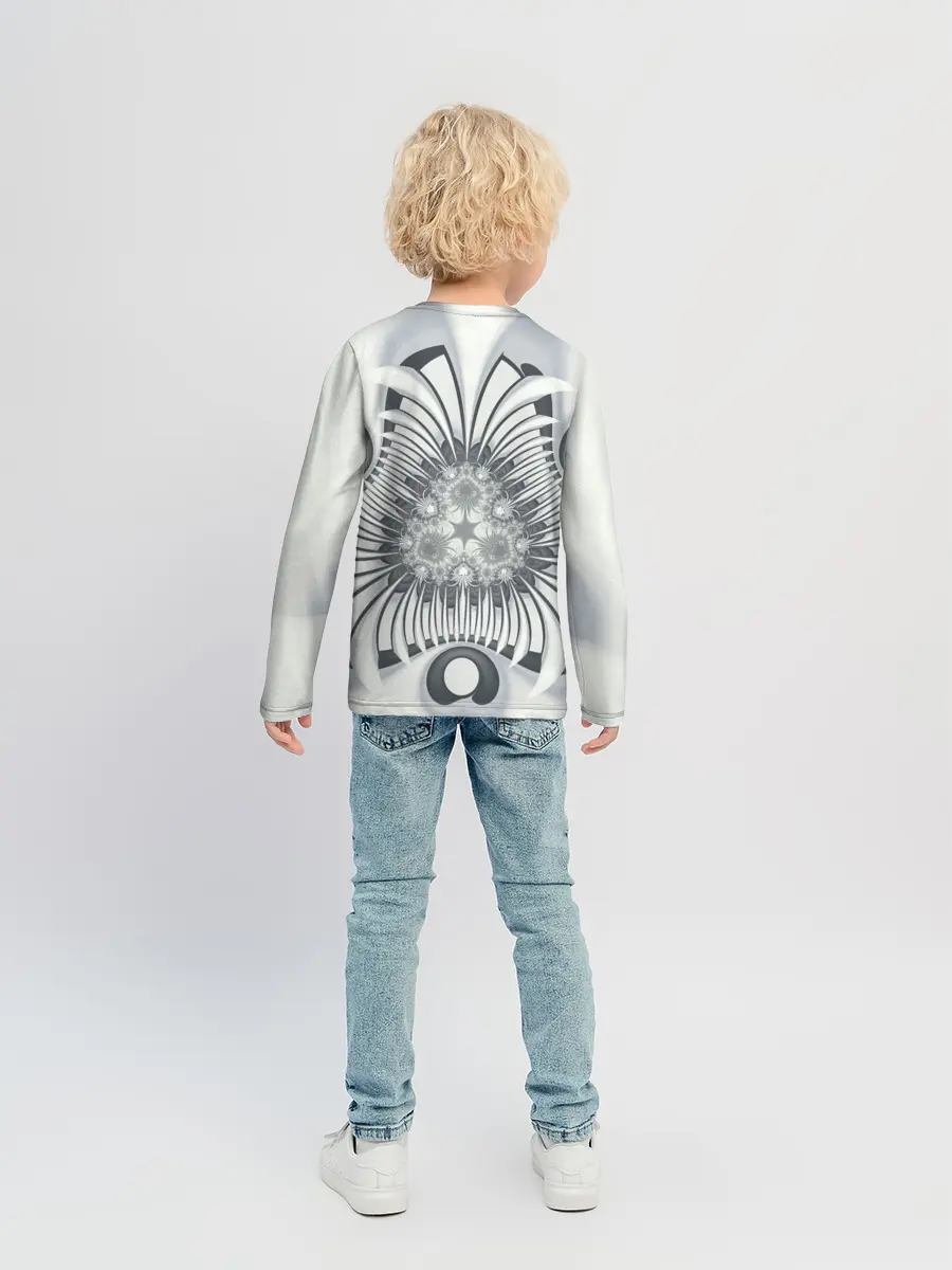 Детский лонгслив / Серая абстракция