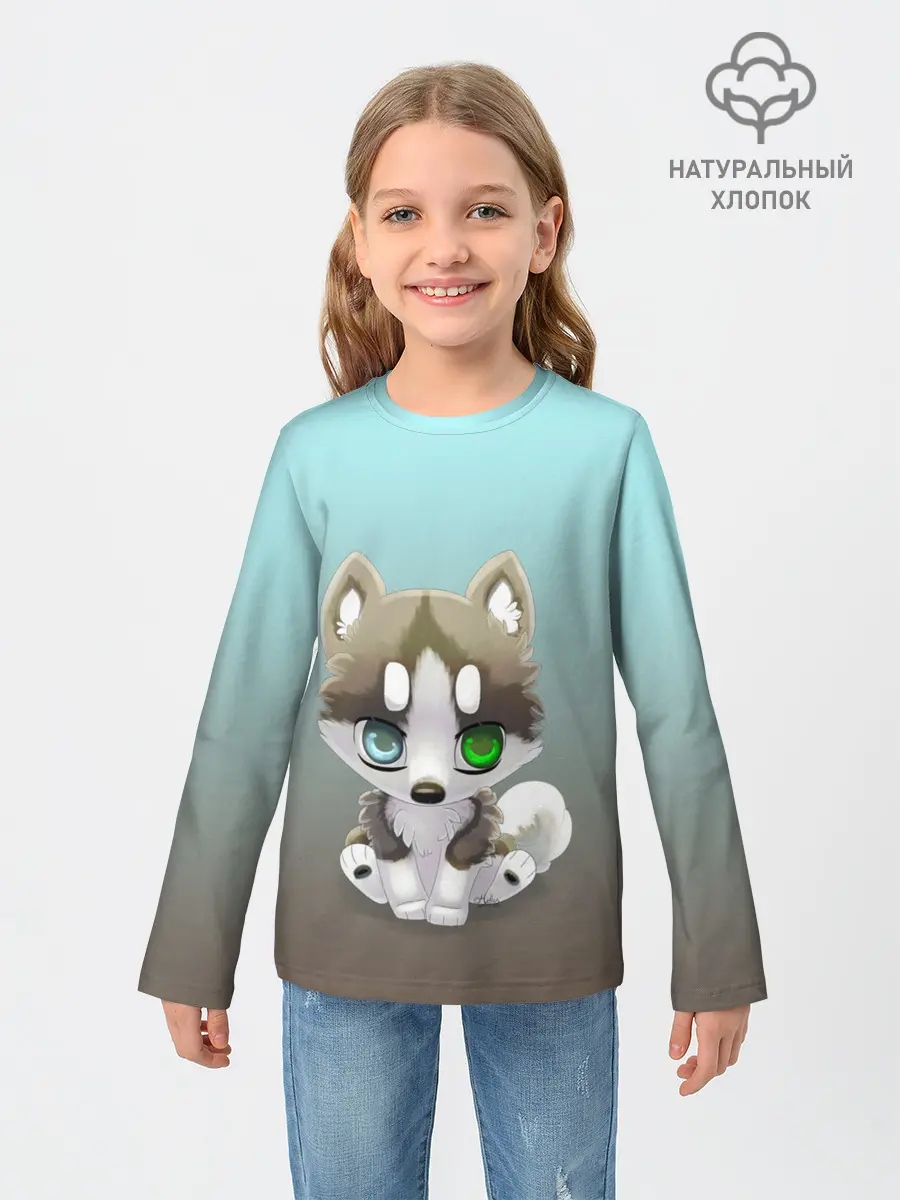 Детский лонгслив / Малыш хаски
