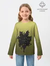 Детский лонгслив / много черных котов