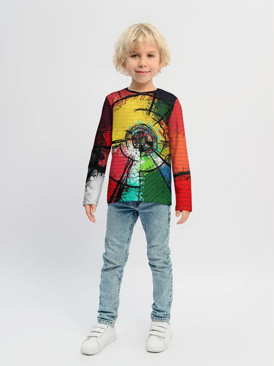Детский лонгслив / Центрифуга красок