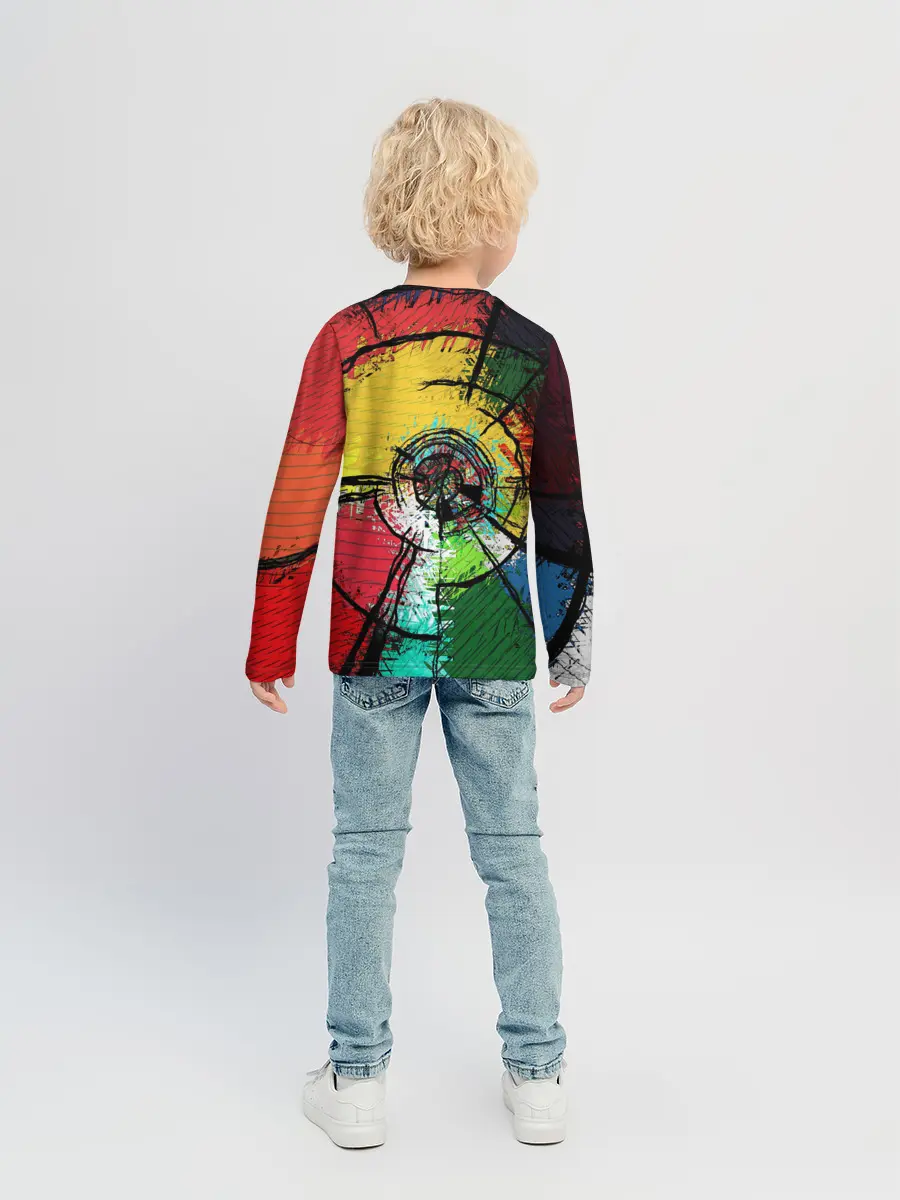 Детский лонгслив / Центрифуга красок