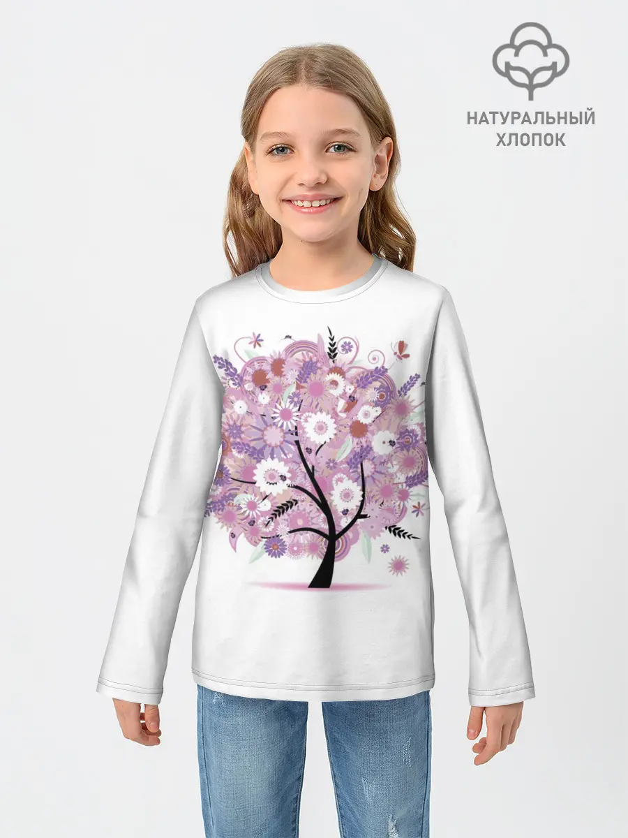 Детский лонгслив / Цветочное Дерево