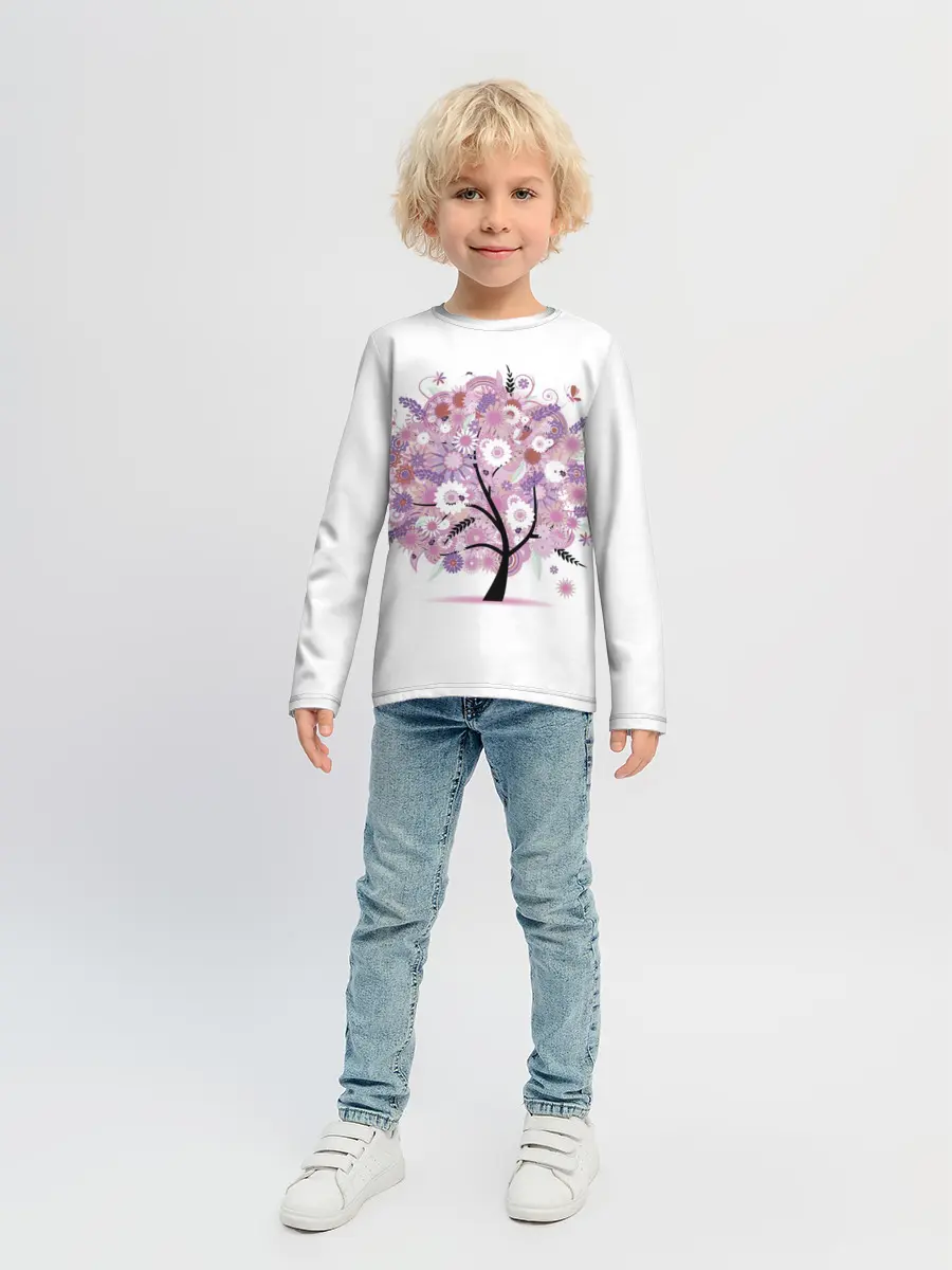 Детский лонгслив / Цветочное Дерево