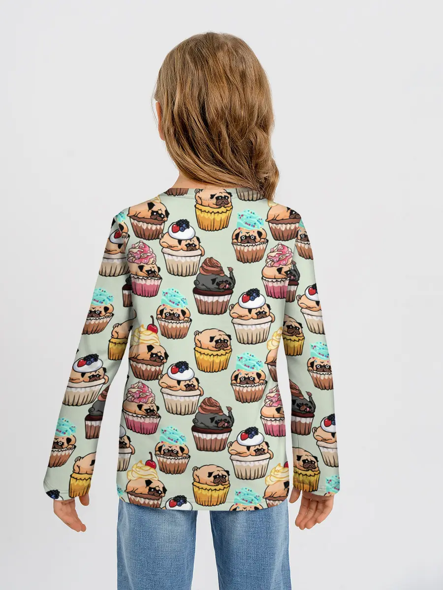 Детский лонгслив / Мопсы - Кексики