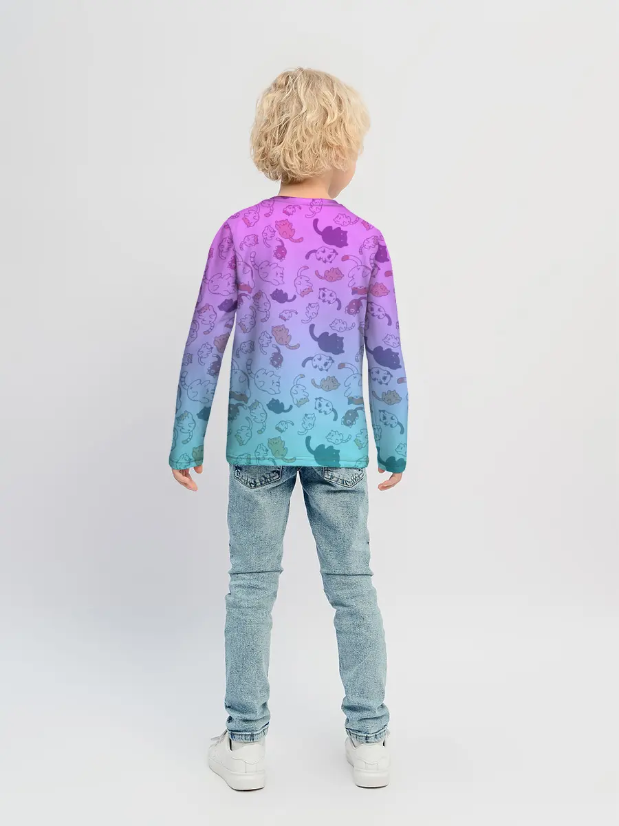 Детский лонгслив / Котики в полете