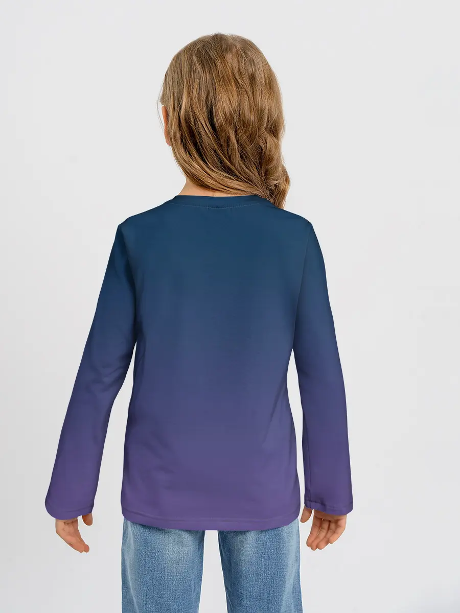 Детский лонгслив / волченок на луне рисунок