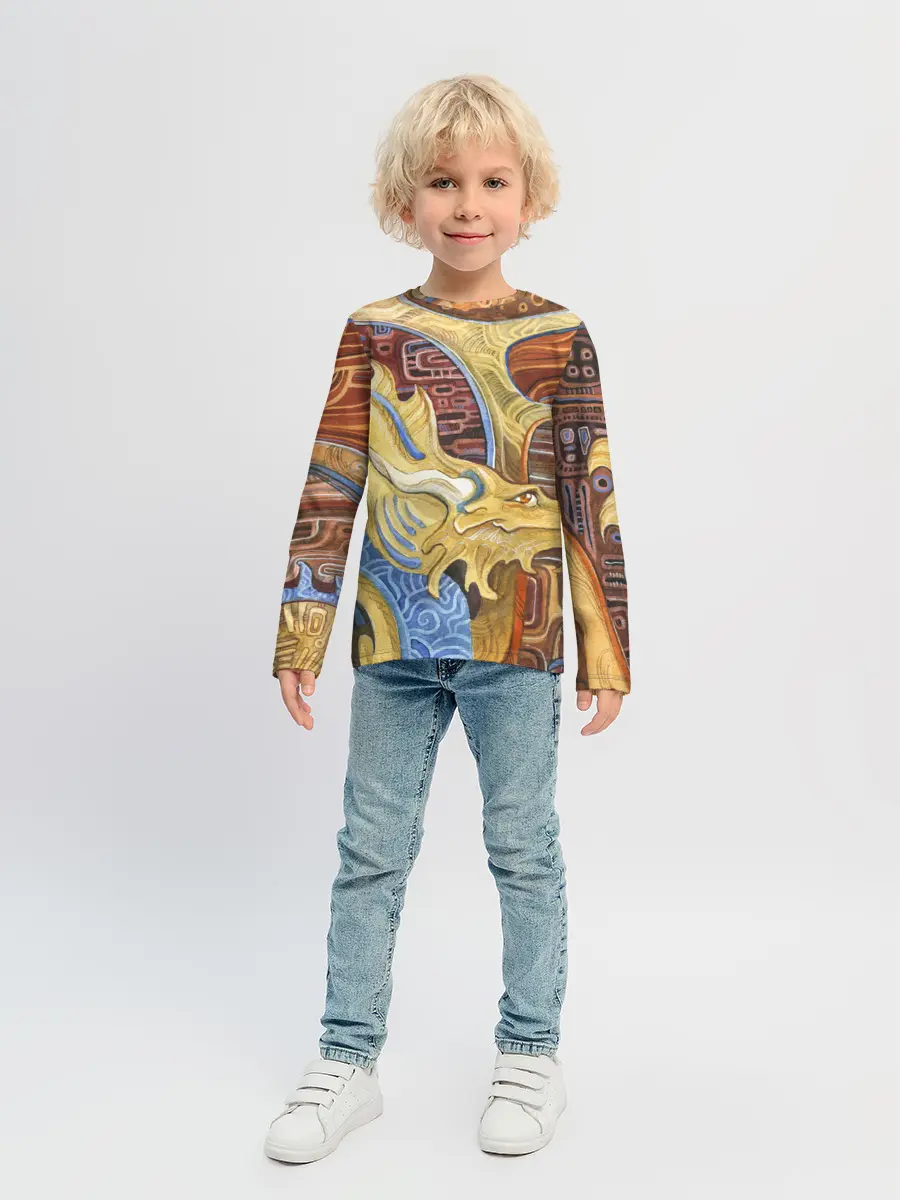 Детский лонгслив / узорчатый дракон
