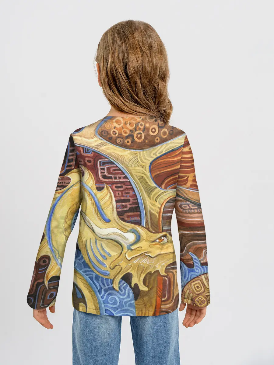 Детский лонгслив / узорчатый дракон