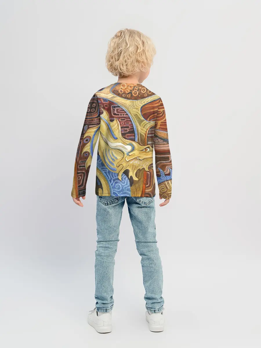 Детский лонгслив / узорчатый дракон