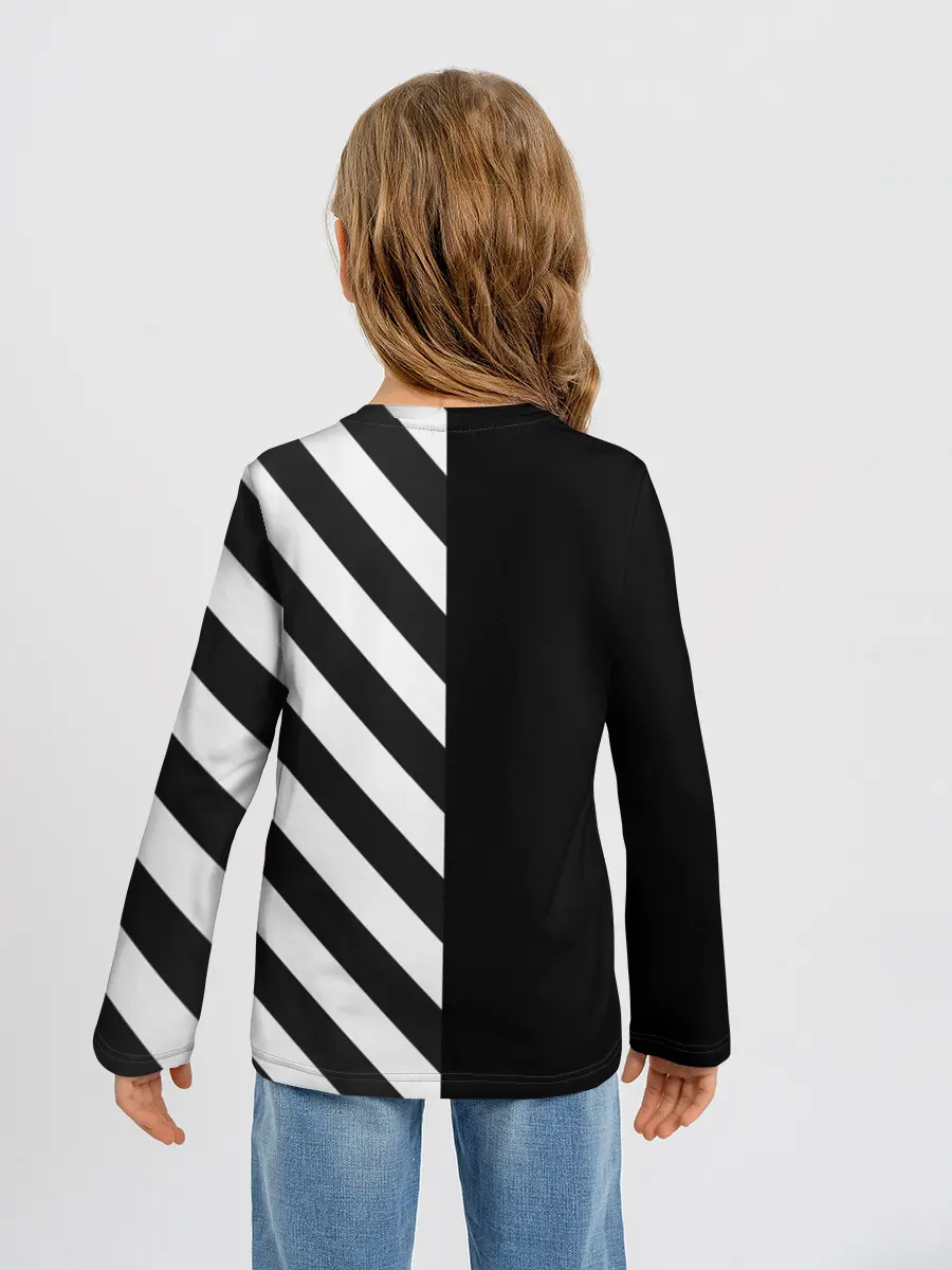 Детский лонгслив / Черно-Белые Полосы