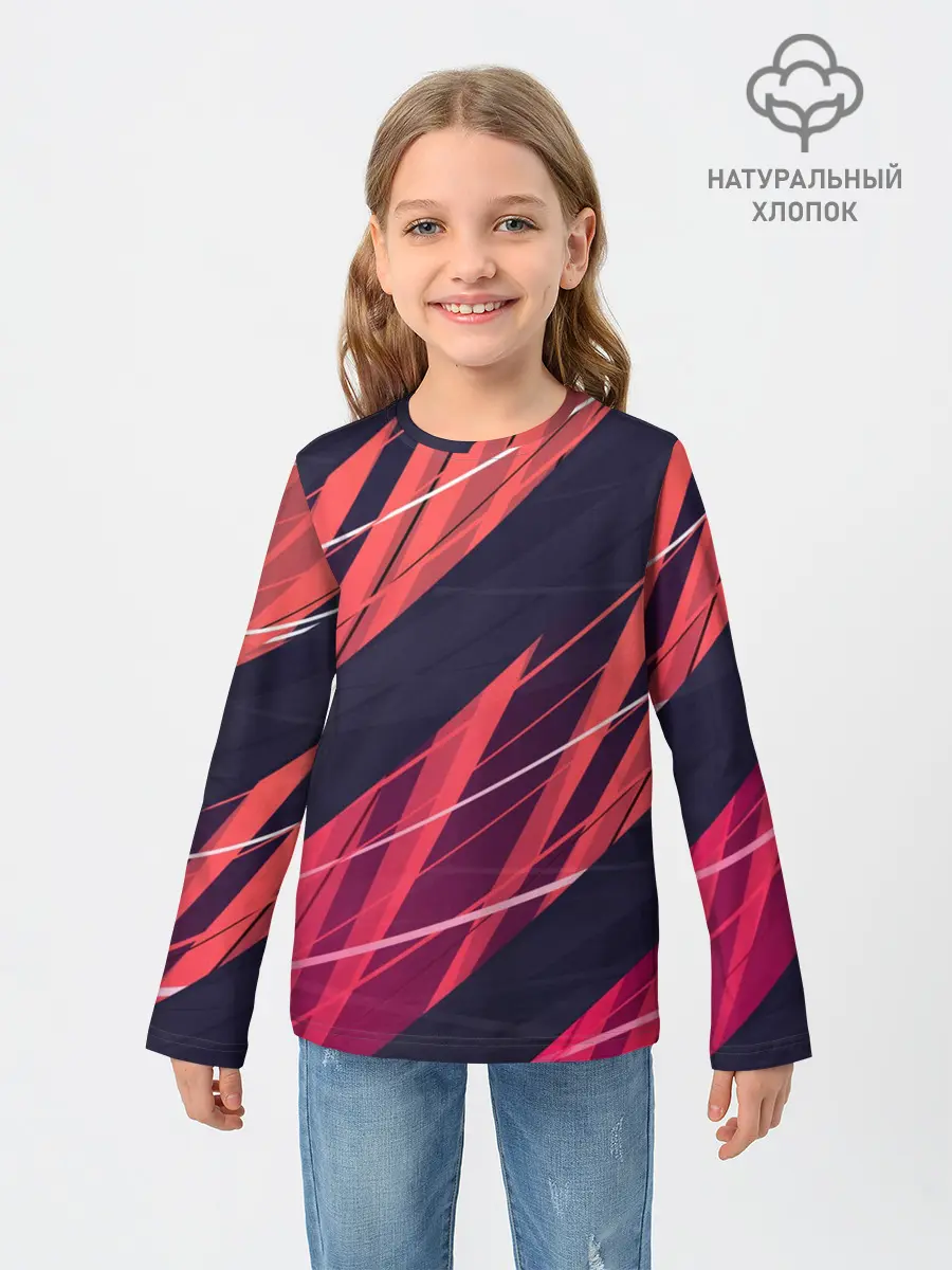 Детский лонгслив / Абстракция ,,Холодный Огонь