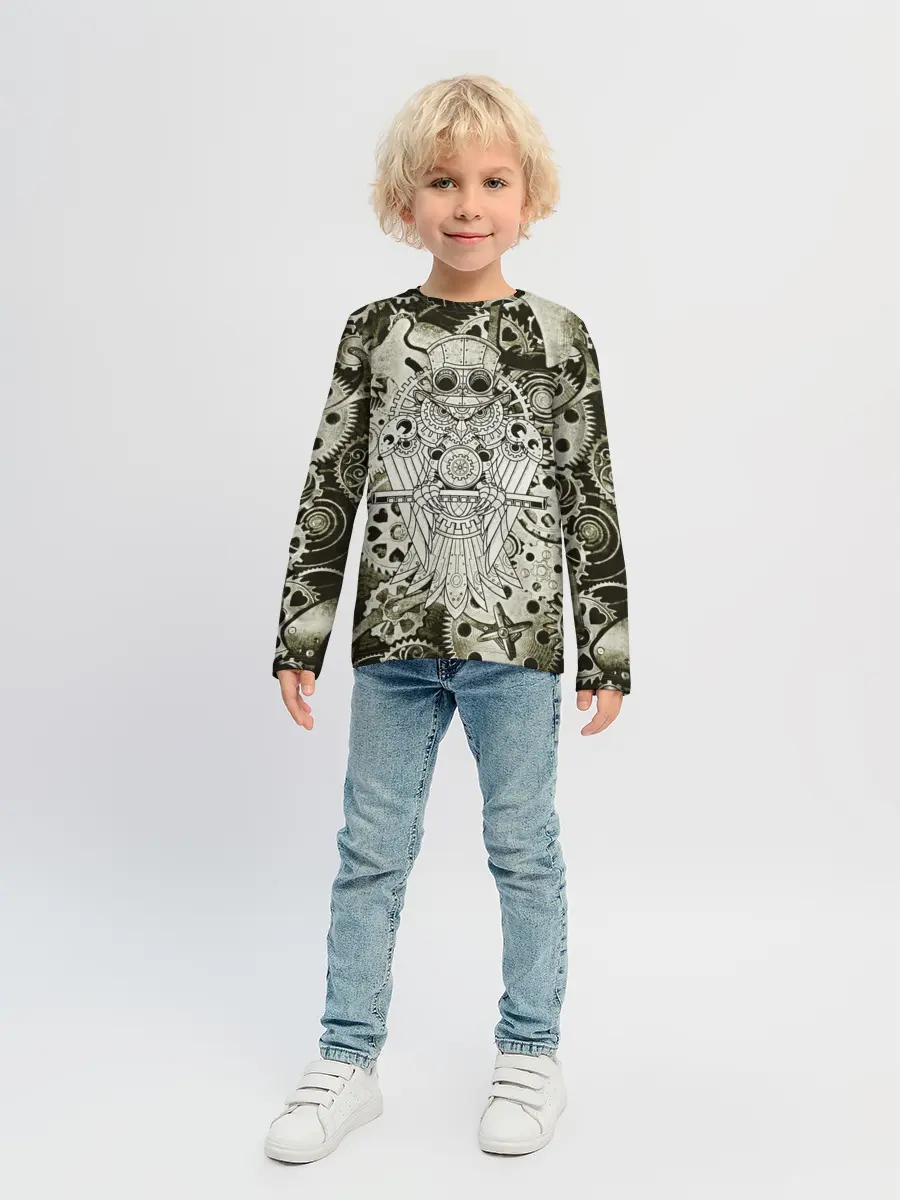 Детский лонгслив / Стимпанк Сова