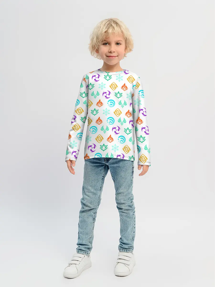 Детский лонгслив / GENSHIN IMPACT ЭМБЛЕМЫ