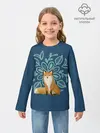 Детский лонгслив / Лиса с цветочным узором