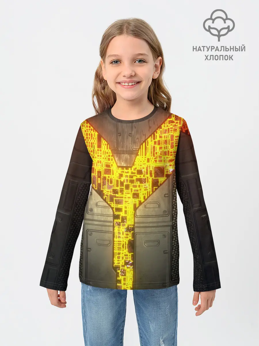 Детский лонгслив / Неоновая внутренность 3D