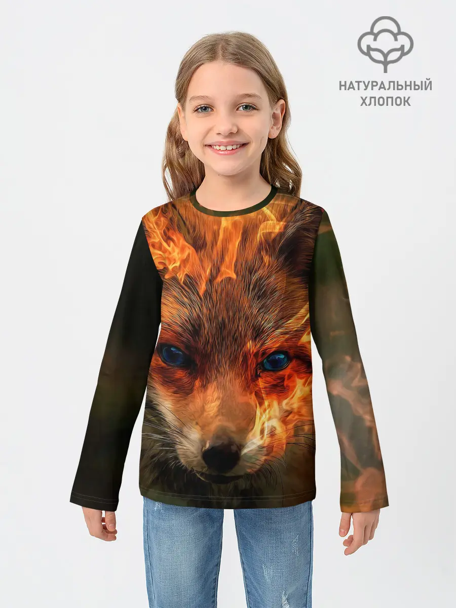 Детский лонгслив / Огненная лиса