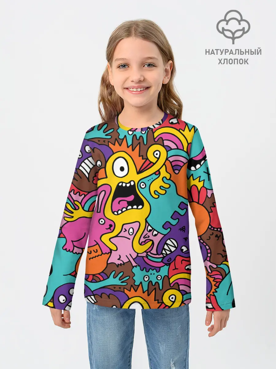 Детский лонгслив / crazy abstraction