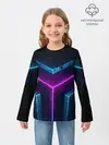 Детский лонгслив / Неоновые грани 3D